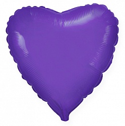Шар с гелием Сердце, Фиолетовый, 46 см